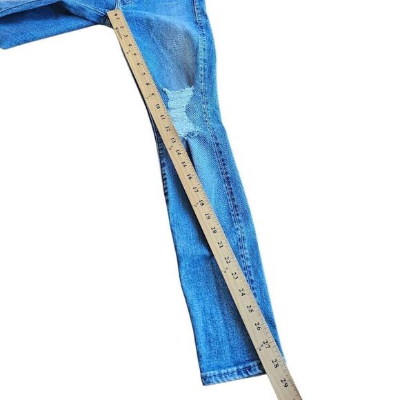 Mother womens blue high rise distressed skinny jeans fit Sz 0 - Picture 6 of 8
